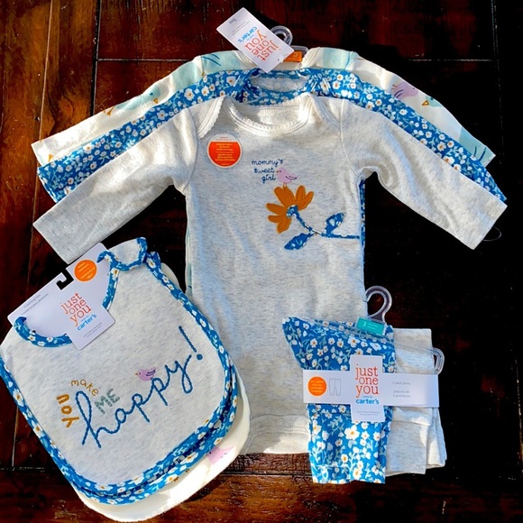 Carter's Other - Carter’s Onesie pants, Bibs Matching Bundle set- NWT